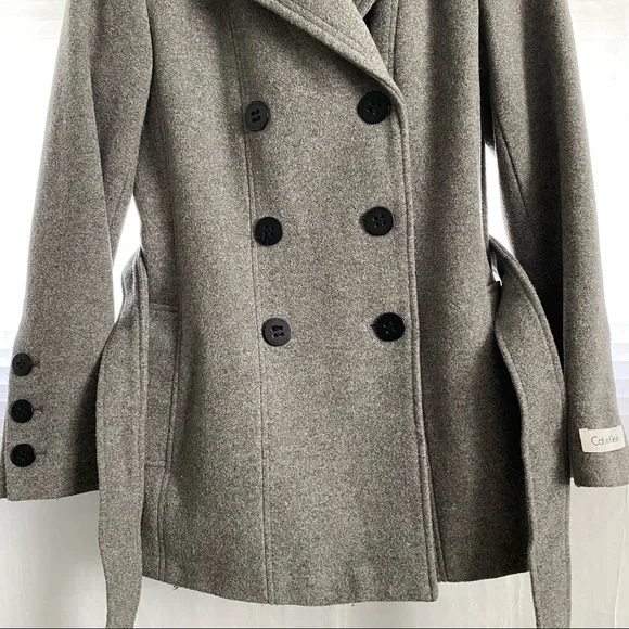 Calvin Klein Gray Wool Peacoat - Picture 5 of 12